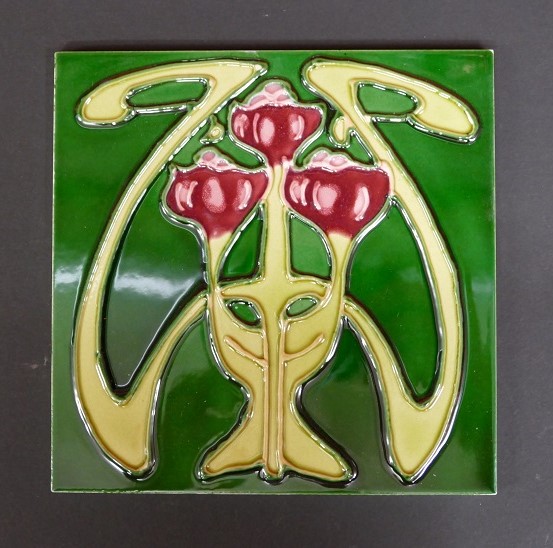 6.0002.00 Jugendstil Fliese Tulpe